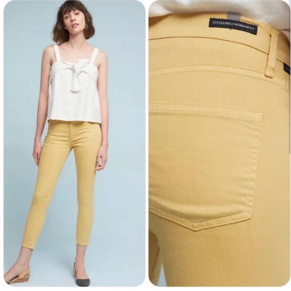 Citizens of Humanity Rocket Crop High Rise Skinny Jeans - Butter Yellow size 29